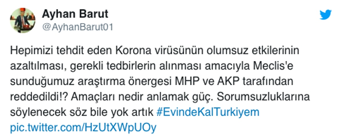 Meclis te Son Durum Üç Partinin Koronavirüs Komisyonu Teklifi AKP ve