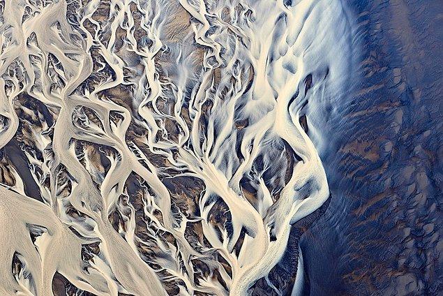 Havadan İzlanda deltaları