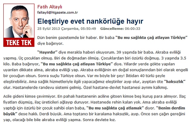 Altaylı: Nankörlüğe hayır