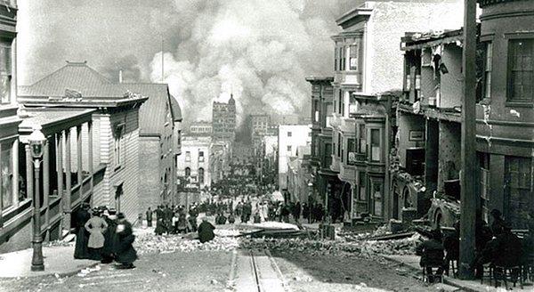 1906 San Francisco depremi ve yangın.