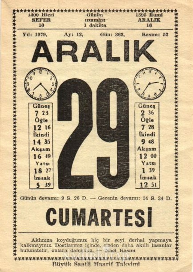 10. Her gün özenle yaprakları koparılan takvim