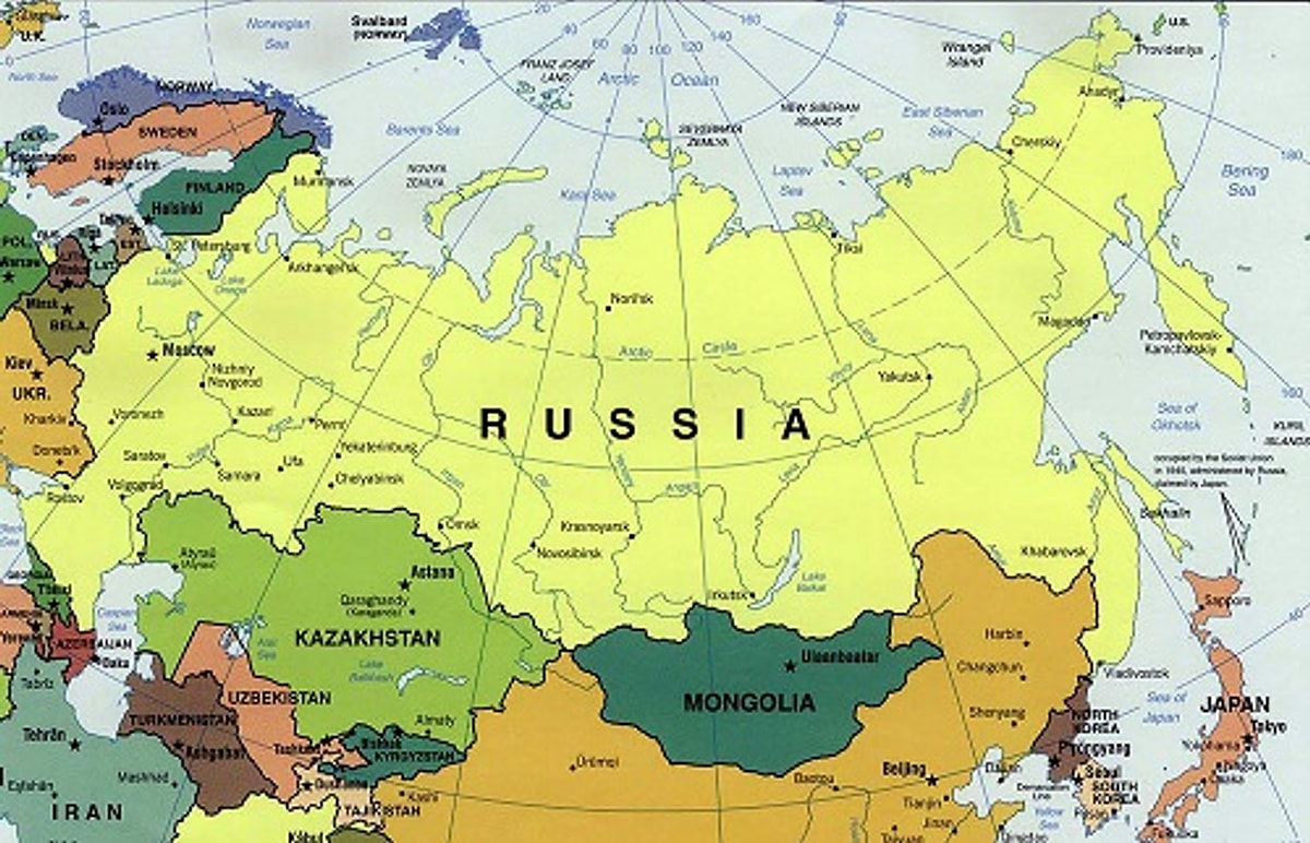 На территории каких государств находится. Карта России с границами.