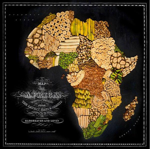 9. Muzlardan yapılmış Afrika haritası