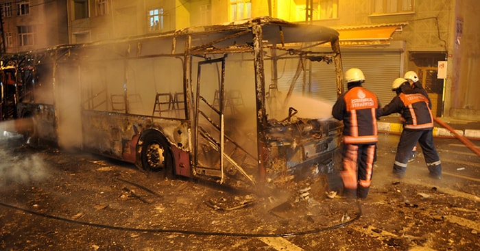 Halk Otobüsüne Molotoflu Saldırı!