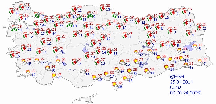 Meteoroloji'den Kuvvetli Yağış Uyarısı