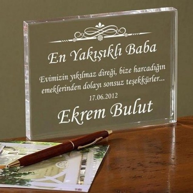 13-) Babalar Gününe Özel Akrilik Ödül Model 1