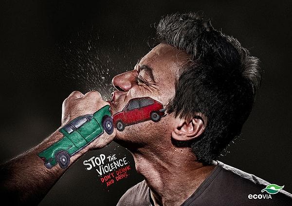 2. Bu vahşeti durdurun! Alkollüyken araç kullanmayın!