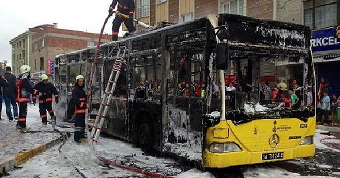 İETT Otobüsünü ve İtfaiye Aracını Yaktılar