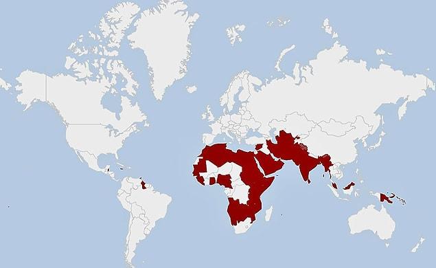 6- Homoseksüelliğin Yasak Olduğu Yerlerin Haritası