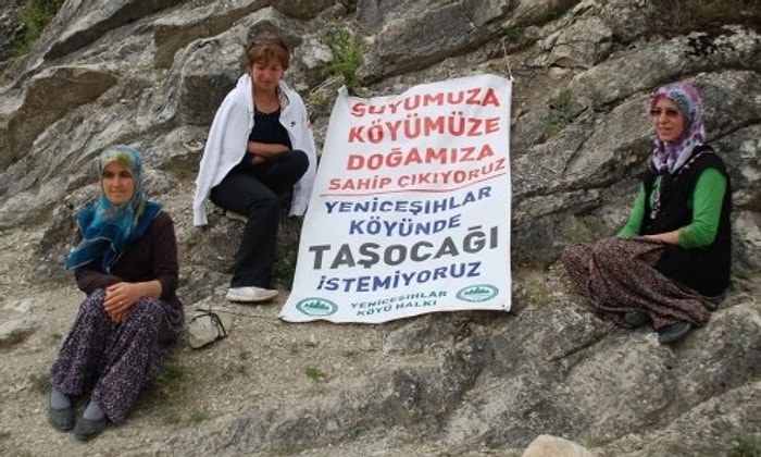 Mudurnu'da Taş Ocağı Protestosuna Jandarma Müdahale Etti