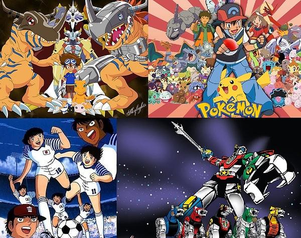 3. Tsubasa, Voltron, Robotek, Pokemon, Digimon, Doreamon, Şeker kız candy, vb. yüzlerce çizgi film