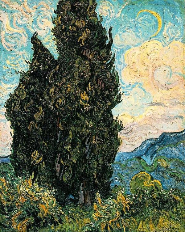 40. Cypresses - Vincent van Gogh (1889)