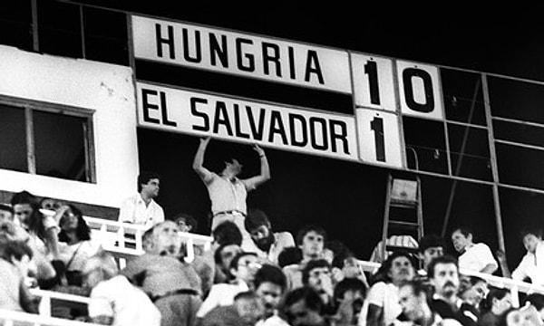 8. İspanya 1982 Macaristan-El Salvador: 10-1