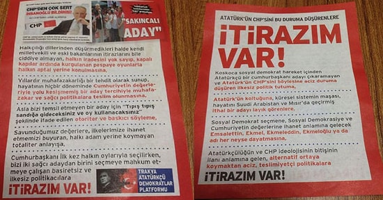 Çorlu'da 'Sakıncalı Aday' İhsanoğlu Broşürleri Dağıtıldı