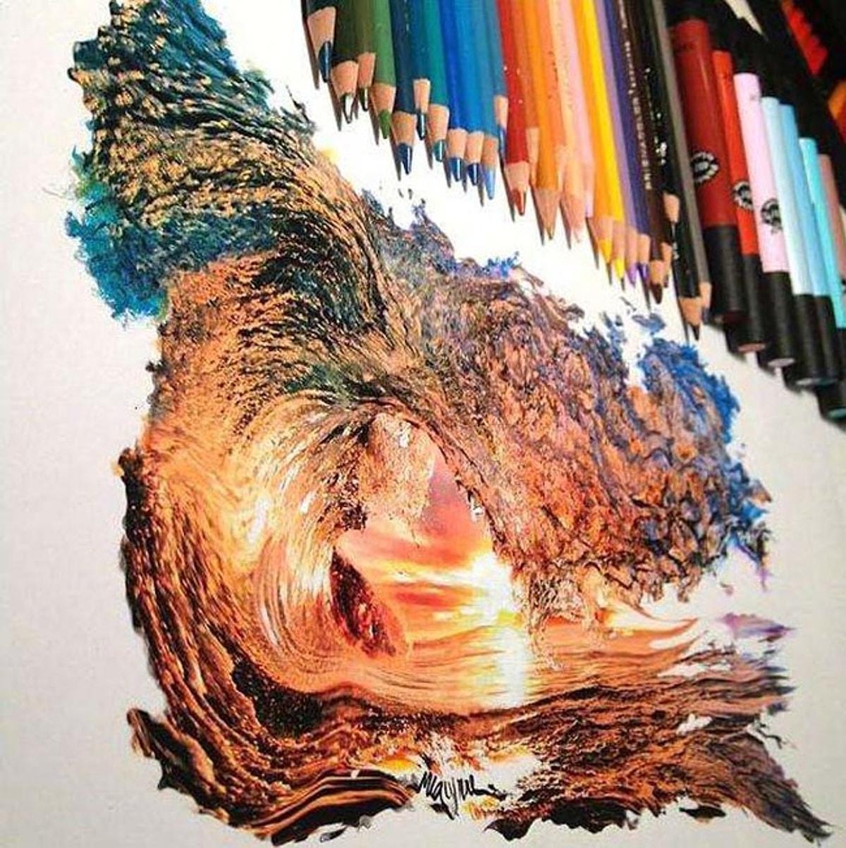 Интересные цветными карандашами