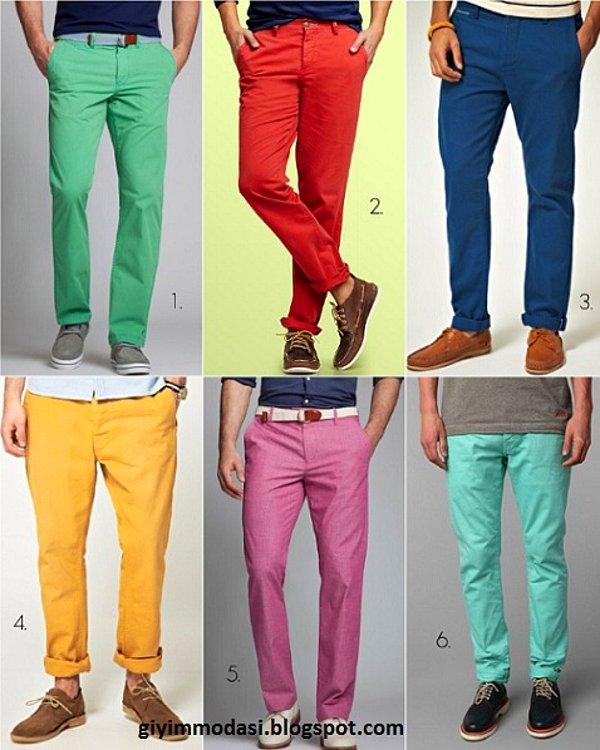 14- Renkli pantolonlar özellikle pembe olanlar