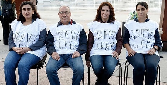 Vekillerden BM Önünde Açlık Grevi