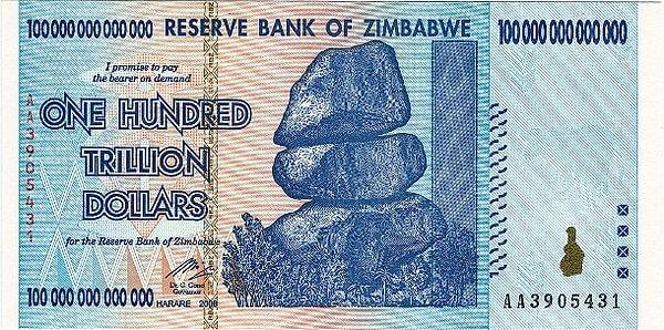 10. Zimbabne'nin 100 Trilyon Dolar'lık Banknotu