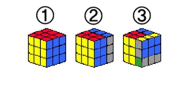 13. Aşağıdaki rubik küplerden hangisi 4. sırada olabilcek niteliktedir?