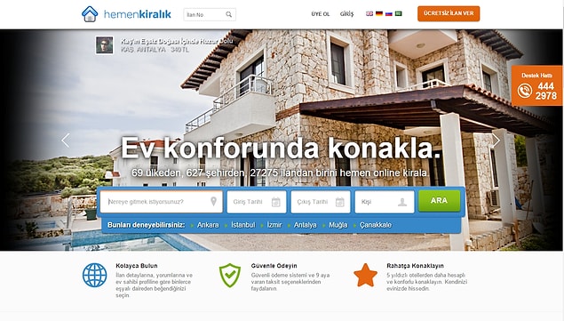 6. Günlük Kiralık Evlerin Sepeti - hemenkiralik.com