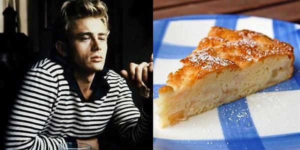 James Dean 24 yaşında ölmeden önce Elvis Presley gibi tatlı tercihinde bulunmuş ve elmalı turta ile süt.