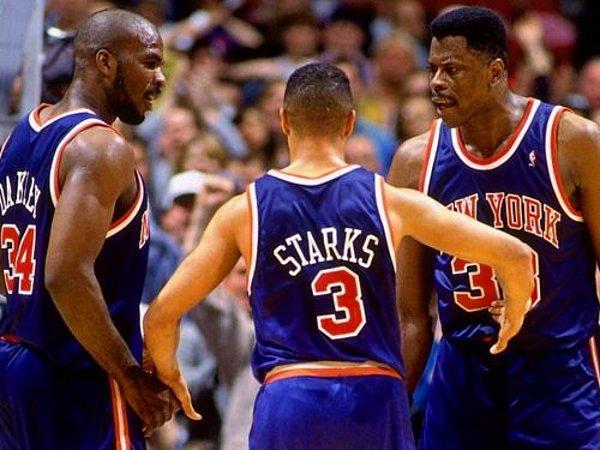 12. John Starks - Charles Oakley - Patrick Ewing (Knicks)