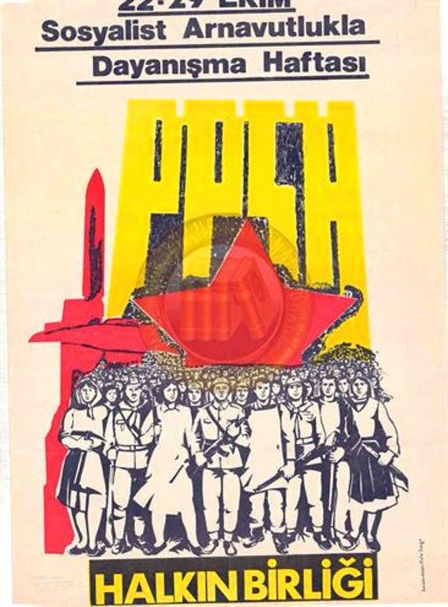 9. Halkın Birliği - Sosyalist Arnavutluk ile Dayanışma Afişi