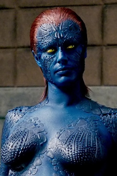 The weirdly hot Mystique. First it’s been played by Rebecca Romijn and then Jennifer Lawrence got the role.