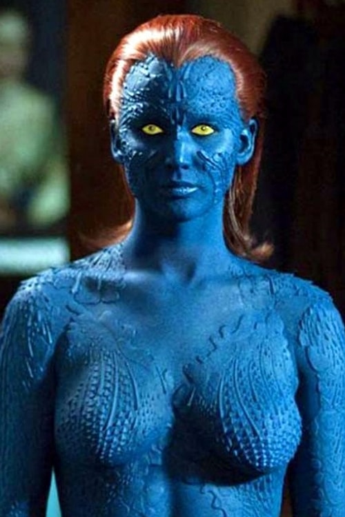 The weirdly hot Mystique. First it’s been played by Rebecca Romijn and then Jennifer Lawrence got the role.