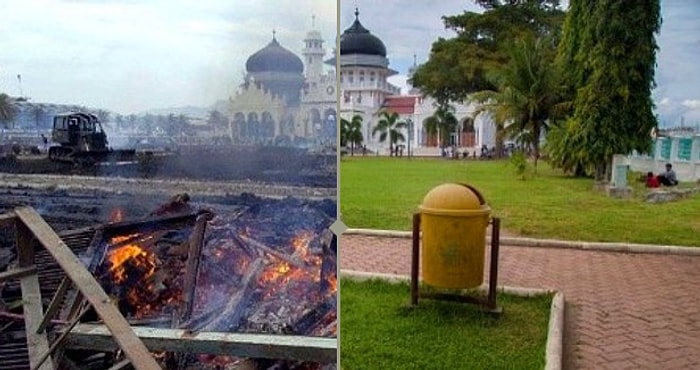 Değişimi Gösteren Fotoğraflar ile 2004 Tsunami Felaketi