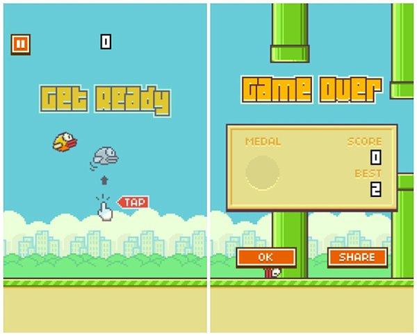 8. Flappy Bird oynamak.