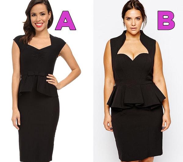 3. Sırada basit bir soru var ama çok yanıltıcı da olabilir. Hangi elbise daha pahalı?