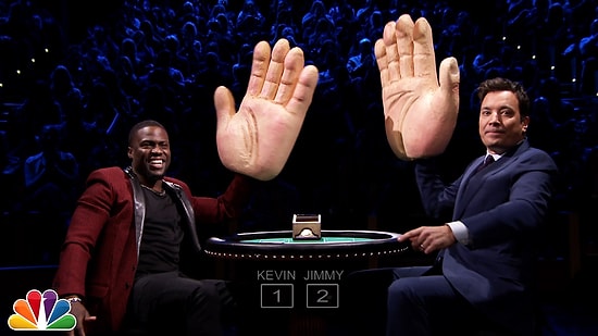 Jimmy Fallon ve Kevin Hart'la Acımasız Tokat Atma Oyunu