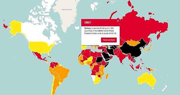 Türkiye Basın Özgürlüğünde 180 Ülke Arasında 149. Sırada