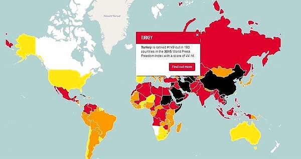 Türkiye Basın Özgürlüğünde 180 Ülke Arasında 149. Sırada