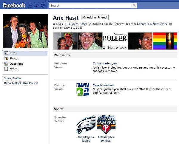 13. Facebook kurucularından olmayıp Facebook'a ilk kayıt olan kişi, Zuckerberg'in oda arkadaşı Arie Hasit'tir.