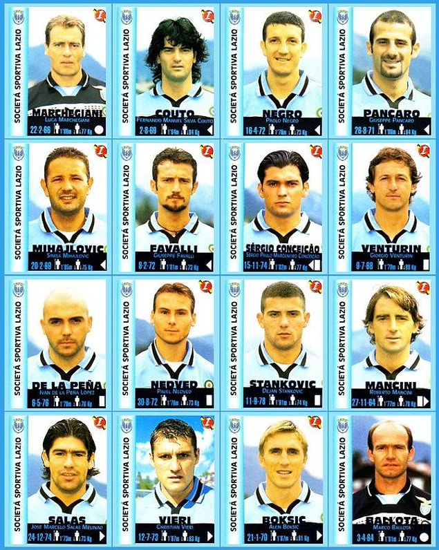 8. Aynı sezon Lazio da Parma gibi efsane bir kadroya sahipti, yok yoktu