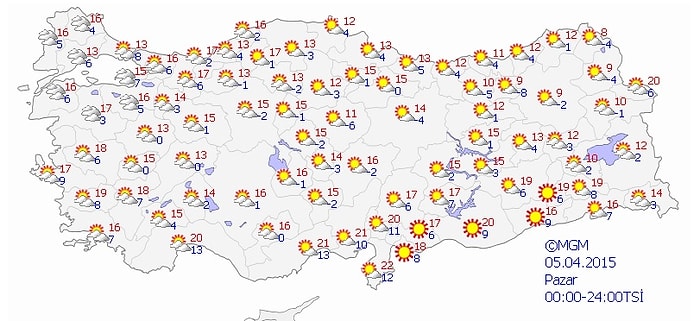 Ülkemiz Genelinde Hava Parçalı ve Az Bulutlu