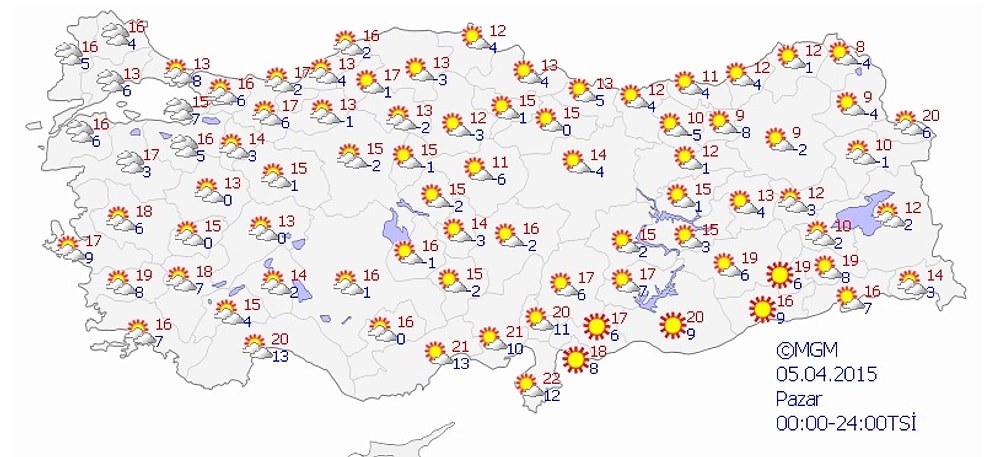 Ülkemiz Genelinde Hava Parçalı ve Az Bulutlu