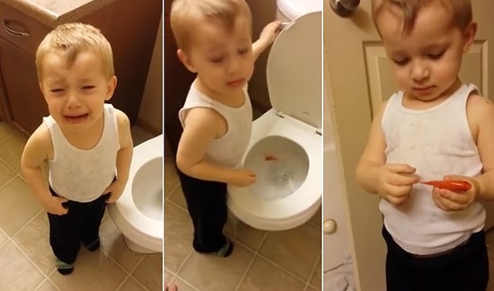 Ölen Balığıyla Öperek Vedalaşan Sevimli Çocuk