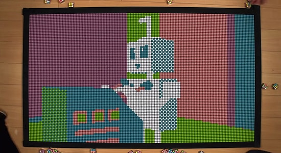 1300'e Yakın Rubik Küpü Kullanılarak Oluşturulmuş Efsane Animasyon