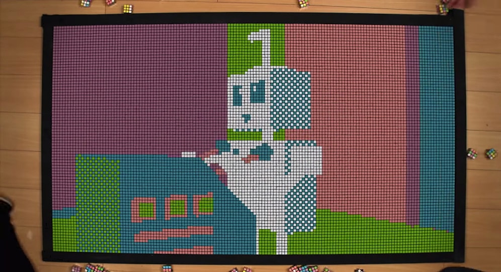 1300'e Yakın Rubik Küpü Kullanılarak Oluşturulmuş Efsane Animasyon