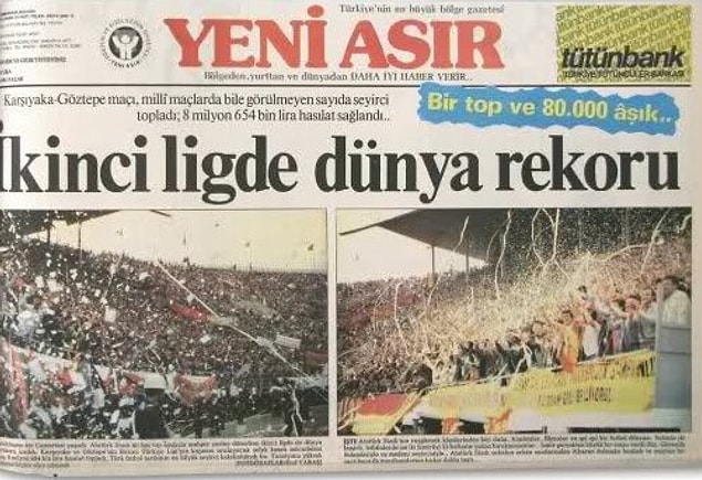 12. İkinci ligde "Dünya Seyirci Rekoru" kıran bir takım olduğunu bilmek
