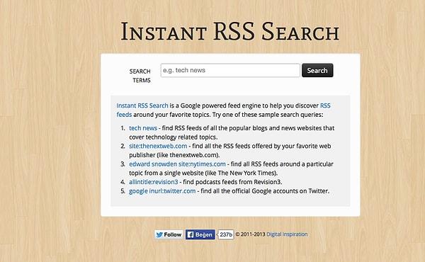2. Instant RSS Search