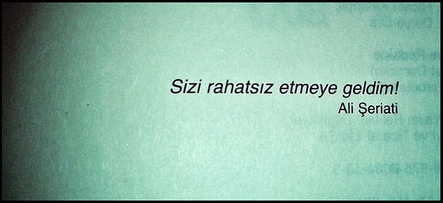 1. Sizi rahatsız etmeye geldim!