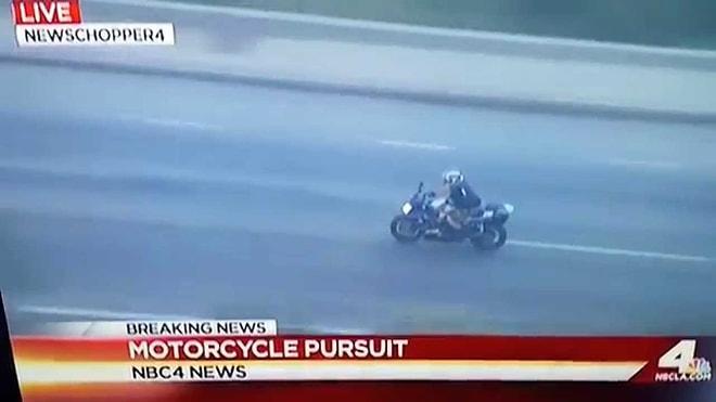 California'da polis ile motorcu kovalamacası!