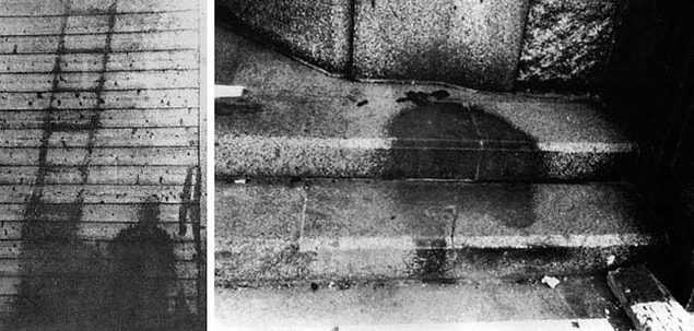 13. Hiroshima'ya atılan atom bombasından sonra buharlaşan insanların gölgeleri.