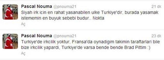 Nouma'nın eski tweetlerinde 'Fransa'da ırkçılığa maruz kaldım, ancak Türkiye siyahiler için en yaşanabilir yerlerden' açıklaması yapmıştı