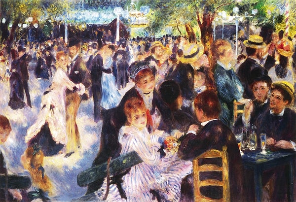 10. Pierre-Auguste Renoir, Bal du moulin de la Galette, 1876, tuval üzerine yağlı boya, 78x114 cm