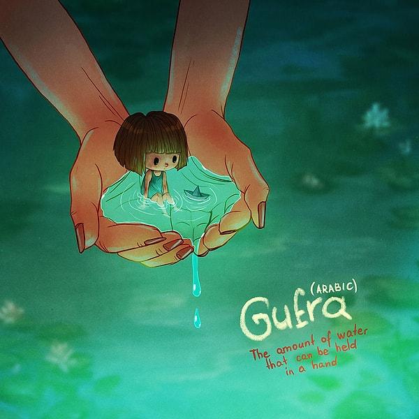 Gufra (Arapça): Bir avuçta biriktirilebilen su miktarı
